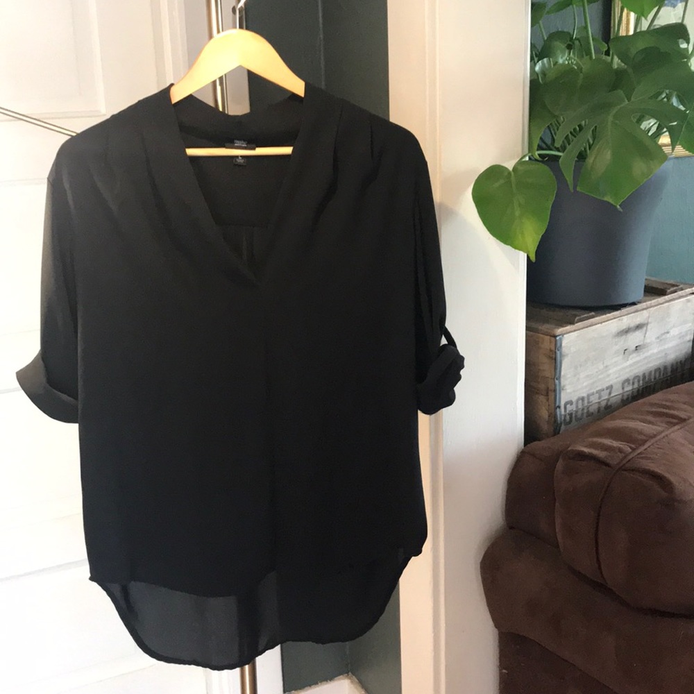Mossimo 3/4 length flowy black Blouse
